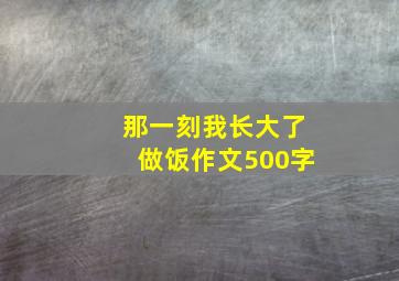 那一刻我长大了做饭作文500字