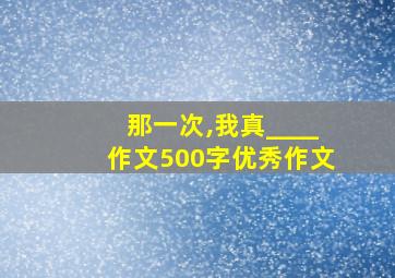 那一次,我真____作文500字优秀作文