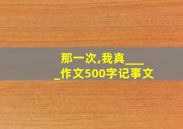 那一次,我真____作文500字记事文