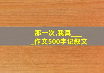 那一次,我真____作文500字记叙文