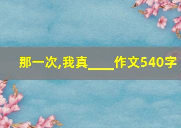 那一次,我真____作文540字