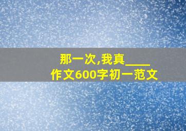 那一次,我真____作文600字初一范文