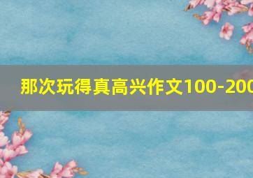 那次玩得真高兴作文100-200