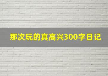 那次玩的真高兴300字日记