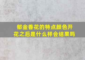 郁金香花的特点颜色开花之后是什么样会结果吗