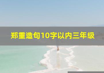 郑重造句10字以内三年级