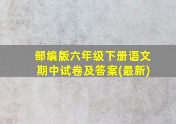 部编版六年级下册语文期中试卷及答案(最新)