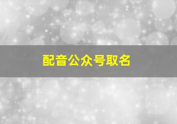 配音公众号取名