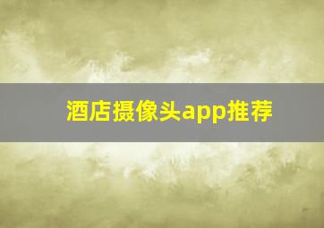 酒店摄像头app推荐