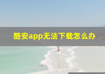 酷安app无法下载怎么办