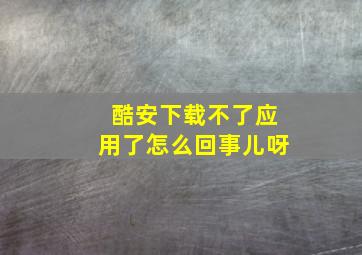 酷安下载不了应用了怎么回事儿呀