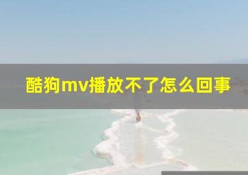 酷狗mv播放不了怎么回事