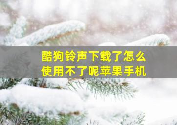 酷狗铃声下载了怎么使用不了呢苹果手机