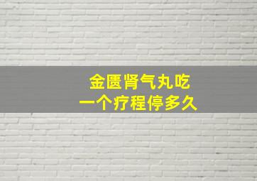 金匮肾气丸吃一个疗程停多久