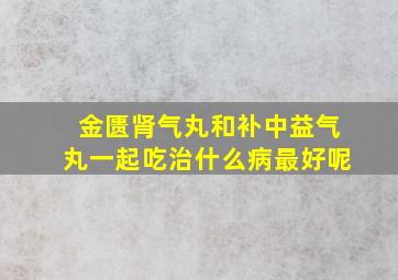 金匮肾气丸和补中益气丸一起吃治什么病最好呢