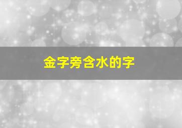 金字旁含水的字