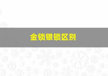 金锁银锁区别