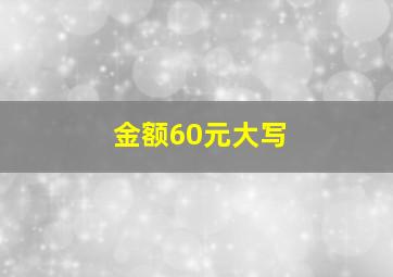 金额60元大写