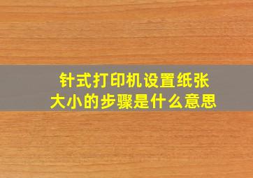 针式打印机设置纸张大小的步骤是什么意思