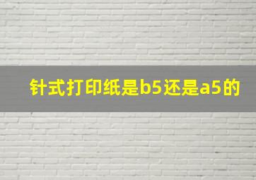 针式打印纸是b5还是a5的