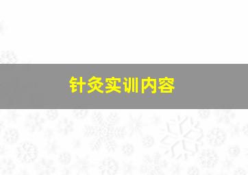 针灸实训内容