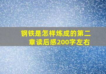 钢铁是怎样炼成的第二章读后感200字左右