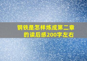 钢铁是怎样炼成第二章的读后感200字左右