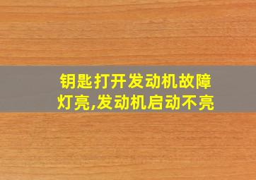 钥匙打开发动机故障灯亮,发动机启动不亮