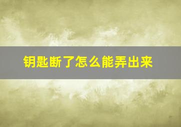 钥匙断了怎么能弄出来