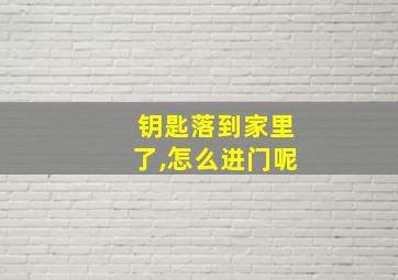 钥匙落到家里了,怎么进门呢