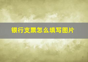 银行支票怎么填写图片