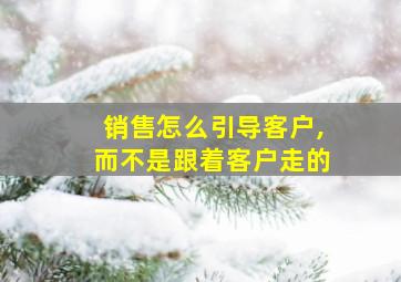 销售怎么引导客户,而不是跟着客户走的