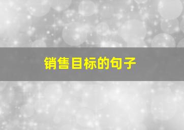 销售目标的句子