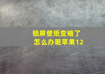 锁屏壁纸变暗了怎么办呢苹果12