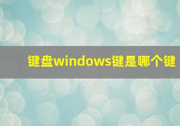 键盘windows键是哪个键