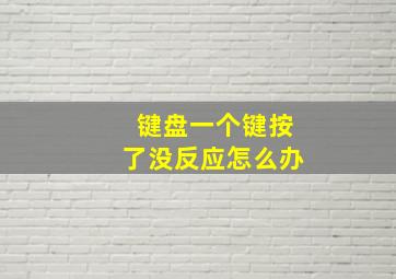 键盘一个键按了没反应怎么办