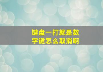 键盘一打就是数字键怎么取消啊