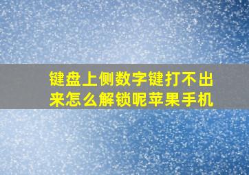 键盘上侧数字键打不出来怎么解锁呢苹果手机