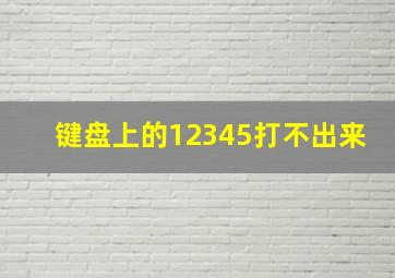 键盘上的12345打不出来