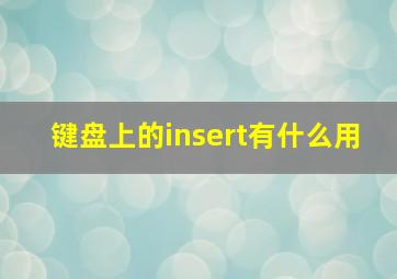 键盘上的insert有什么用