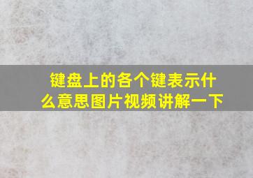 键盘上的各个键表示什么意思图片视频讲解一下