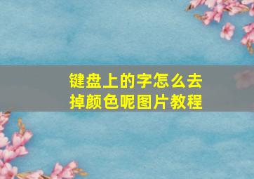 键盘上的字怎么去掉颜色呢图片教程