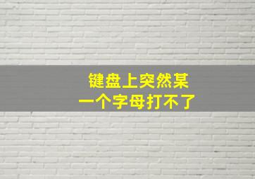 键盘上突然某一个字母打不了