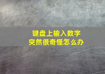 键盘上输入数字突然很奇怪怎么办