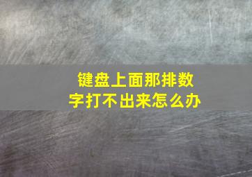 键盘上面那排数字打不出来怎么办