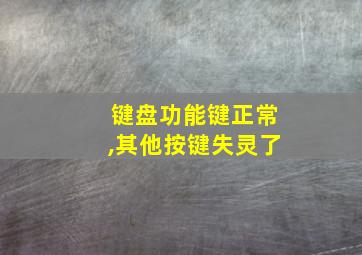 键盘功能键正常,其他按键失灵了