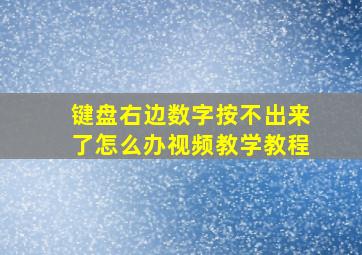 键盘右边数字按不出来了怎么办视频教学教程