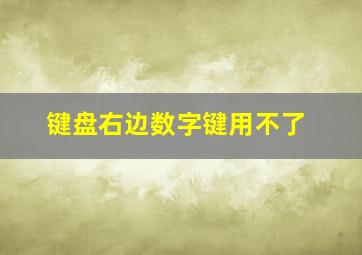 键盘右边数字键用不了