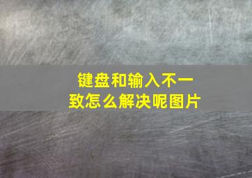 键盘和输入不一致怎么解决呢图片