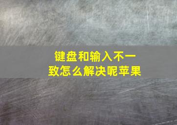 键盘和输入不一致怎么解决呢苹果